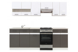 Кухонный комплект JUNONA LINE 230 biały/szary wolfram/beton gładki