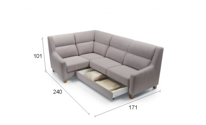 Stūra dīvāns WAY 2,5F-E-1,5SK