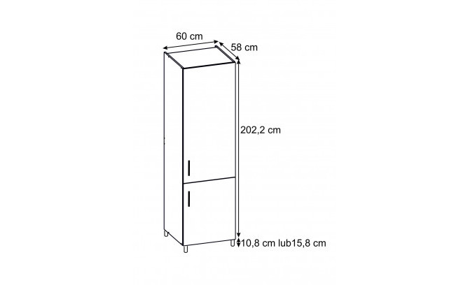 Высокий кухонный шкаф TKO 60 VEGAS GREY METALIC