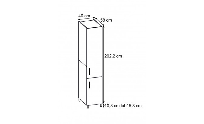 Высокий кухонный шкаф TO 40 VEGAS GREY METALIC