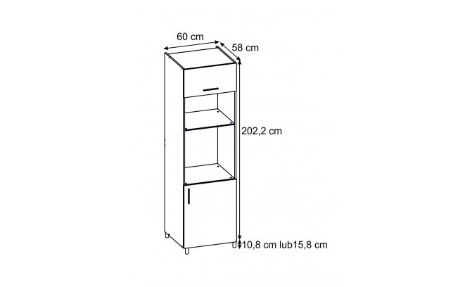 Высокий кухонный шкаф TKOPM 60 VEGAS GREY METALIC