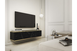 Настенная тумба ORO RTV 135 CZARNY/MARMUR BLACK ROYAL 