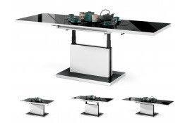 Стол трансформер ASTON 120/70 CZARNY POLYSK/BIALY MAT