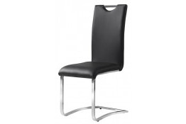 Krēsls H790 CHROME BLACK ECO ĀDA