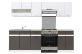 Кухонный комплект JUNONA LINE 240 biały/szary wolfram/beton gładki