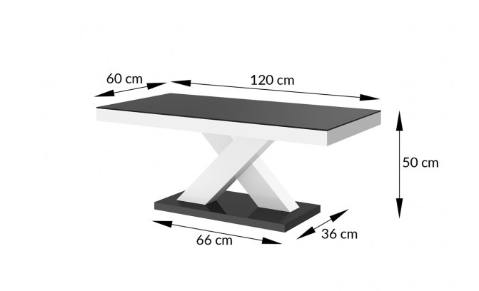 Журнальный столик Xenon Mini czarny mat bialy polysk