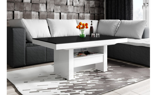 Žurnālgaldiņš Aversa Lux czarny mat bialy polysk
