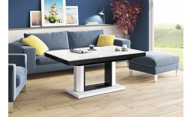 Žurnālgaldiņš Quadro Lux bialy polysk bialy+czarny polysk
