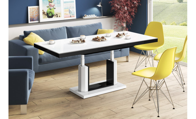 Žurnālgaldiņš Quadro Lux bialy polysk bialy+czarny polysk