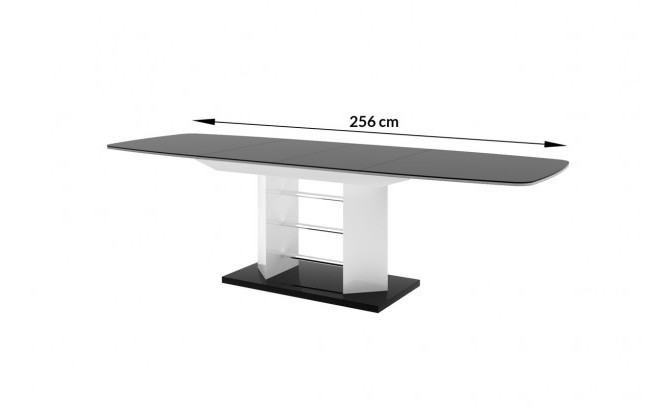 Bīdāmais galds Linosa 3 Cappucino Polysk Bialy Polysk