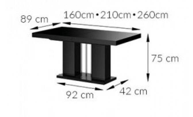 Раздвижной стол Linosa Czarny Polysk