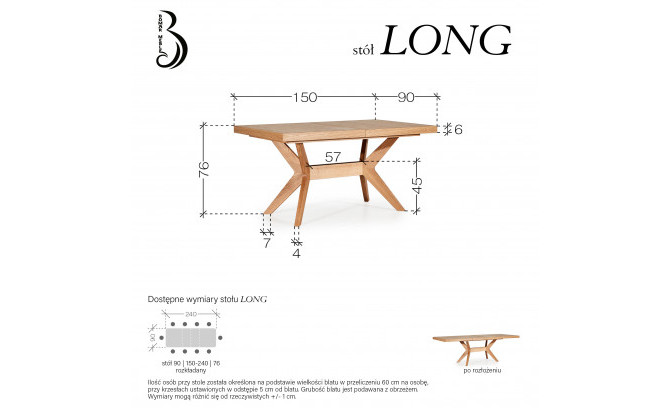 Раскладной стол LONG 150-240 Buk