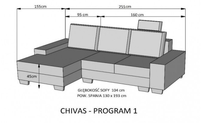 Угловой диван CHIVAS Program 3