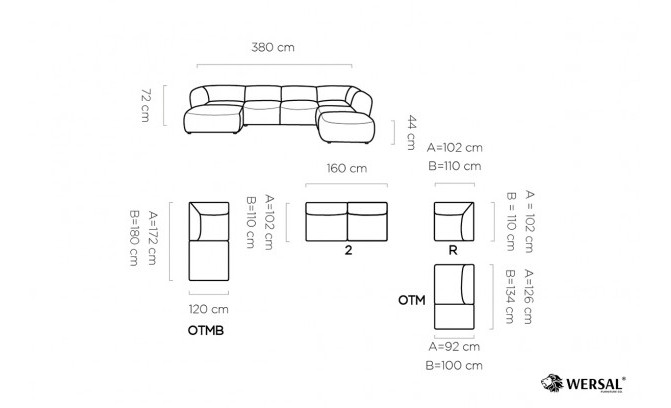 Stūra dīvāns CANDELO XL80