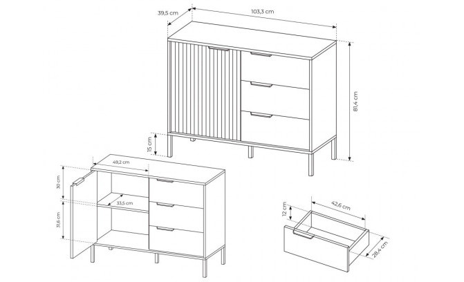 Комод RAVE 103 D3S/D Czarny