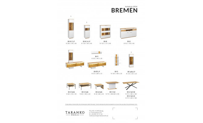 Vitrīna BREMEN BR-W1/2 L/P TARANKO