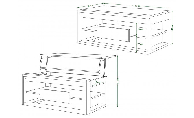 Žurnālgaldiņš FRAME II Bialy/Czarny Mat