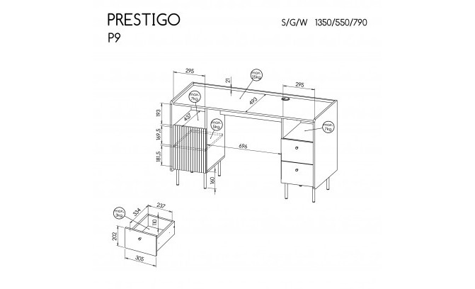 Rakstāmgalds PRESTIGO P9