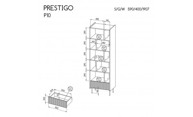 Skapis PRESTIGO P10