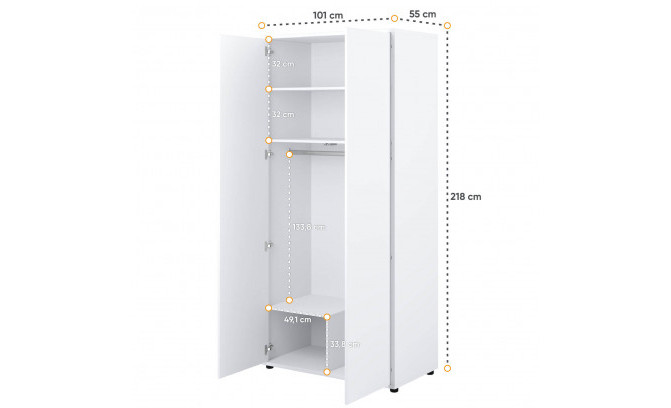 BED CONCEPT BC - 20 divdurvju skapis 101 cm dīvāngulta