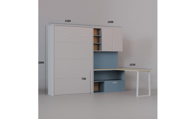 Skapis Lumio 2D2S NIEBIESKI MGLISTY