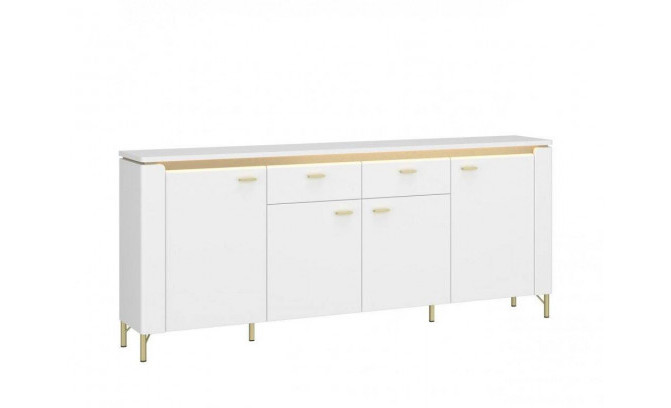 Kumode 4D2S LAZIO LAZK03 Biały Alpejski/Biały Połysk/Złoty