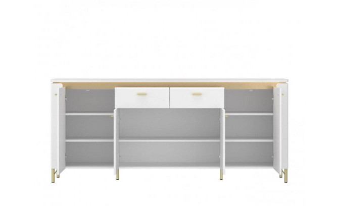 Kumode 4D2S LAZIO LAZK03 Biały Alpejski/Biały Połysk/Złoty