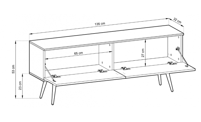 Настенная тумба ORO MDF RTV 135 Bialy + на ножках