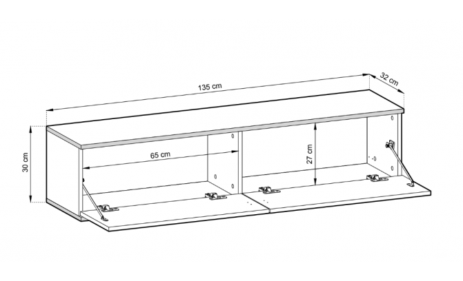 Настенная тумба ORO MDF RTV 135 Bialy