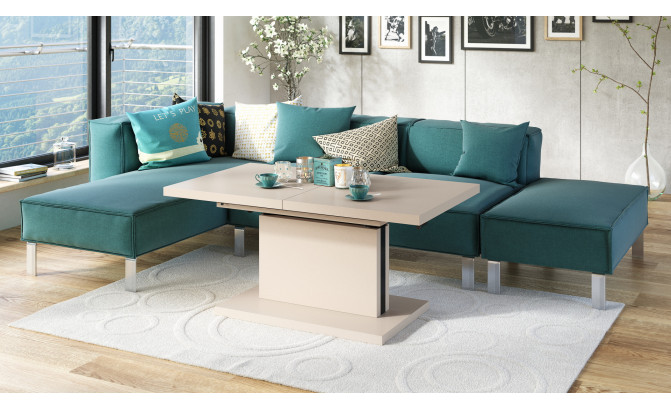 Стол трансформер ASTON 120/70 Beige Super Mat / Anti-fingerprint