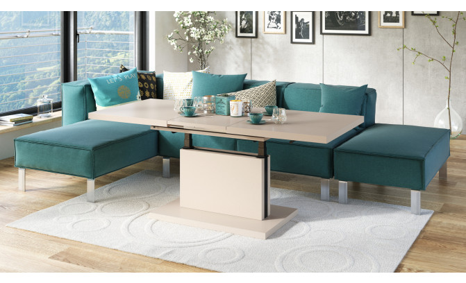 Стол трансформер ASTON 120/70 Beige Super Mat / Anti-fingerprint