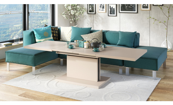 Стол трансформер ASTON 120/70 Beige Super Mat / Anti-fingerprint