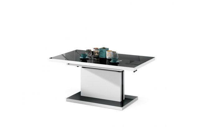 Galds transformeris ASTON 120/70 CZARNY POLYSK/BIALY MAT