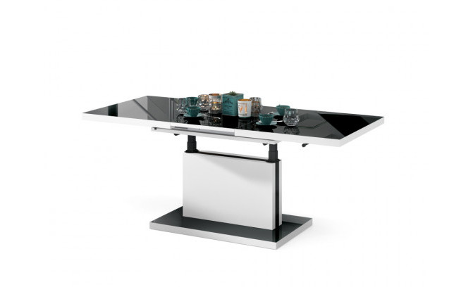 Galds transformeris ASTON 120/70 CZARNY POLYSK/BIALY MAT