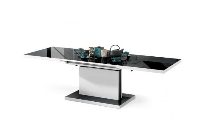 Galds transformeris ASTON 120/70 CZARNY POLYSK/BIALY MAT