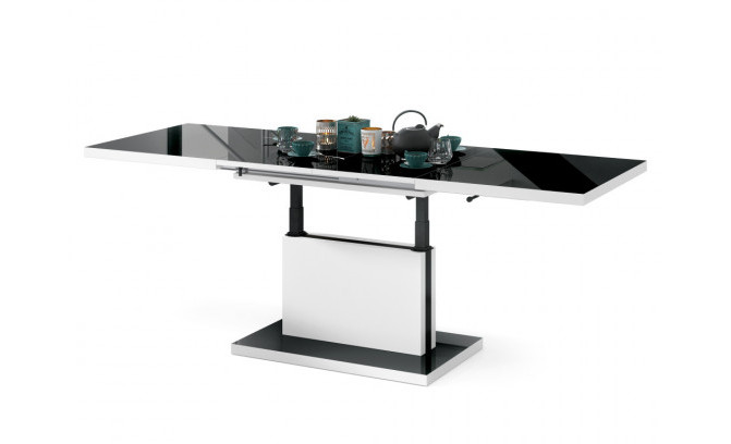 Galds transformeris ASTON 120/70 CZARNY POLYSK/BIALY MAT