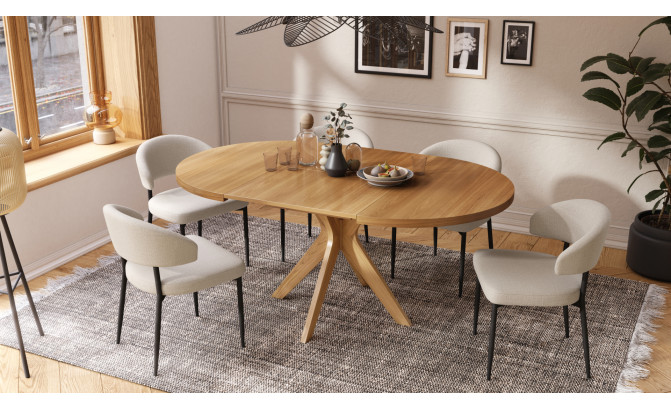 Bīdāmais galds RENZO 110/180 Dąb Naturalny