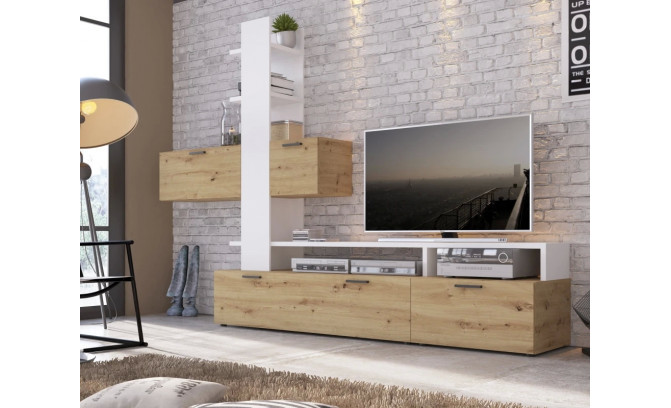 Sekcija EASY EASM01 MEBLOŚCIANKA 1D1S2K DĄB ARTISAN/BIEL ALPEJSKA