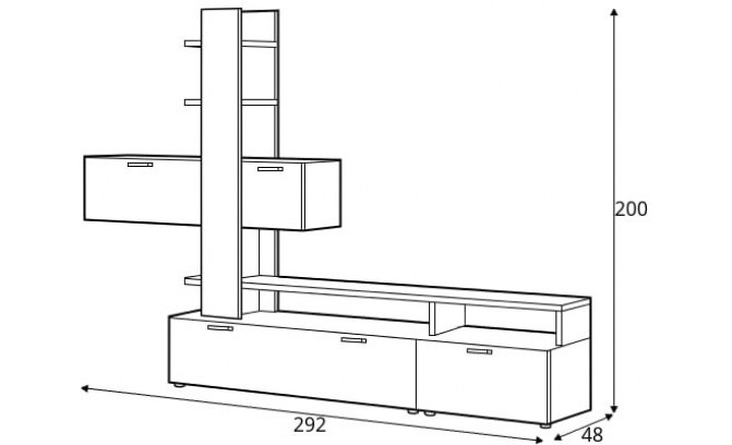 Sekcija EASY EASM01 MEBLOŚCIANKA 1D1S2K DĄB ARTISAN/BIEL ALPEJSKA