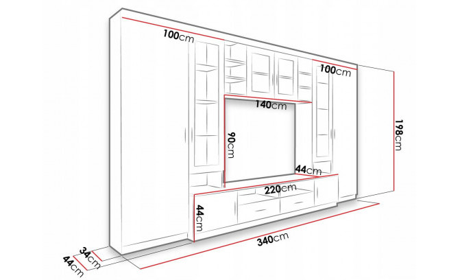 Sekcija PARIS WH 01 White Mat/Dab Sanoma