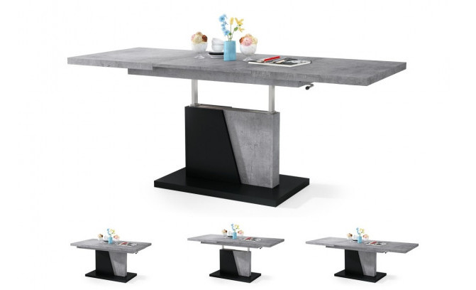 Galds transformeris GRAND NOIR Millennium Concrete/Matte Black