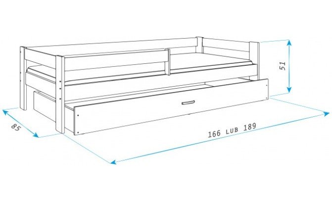 Кровать HUGO 180/80 MDF без матрасов