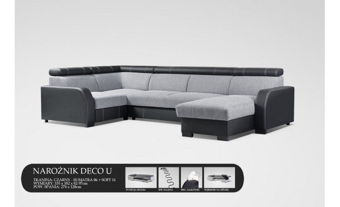 Stūra dīvāns DECO U