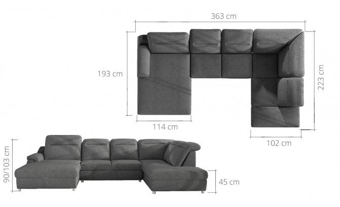 Stūra dīvāns MONERO XL