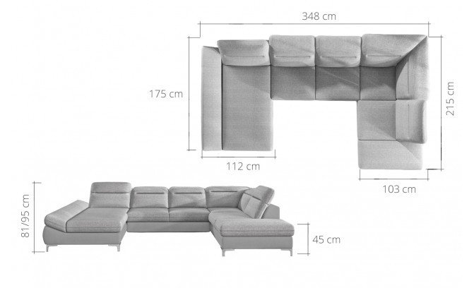 Stūra dīvāns TIMOLA XL