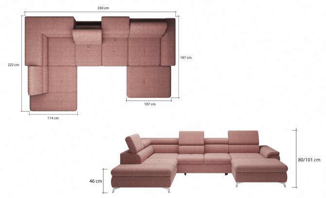 Stūra dīvāns MONK XL