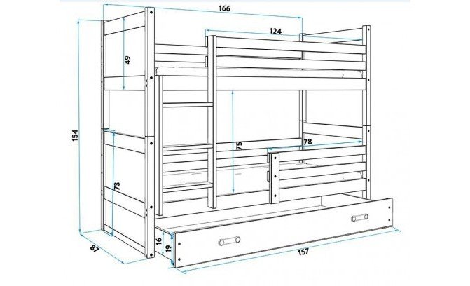 Кровать RICO PIETROWE 160/80 bialy