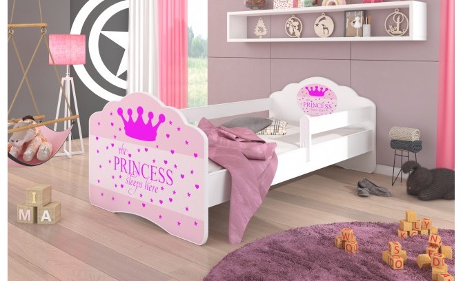 Bērnu gulta Casimo Sleeping Princes 160/80 ar noņemamu aizsargu un matraci