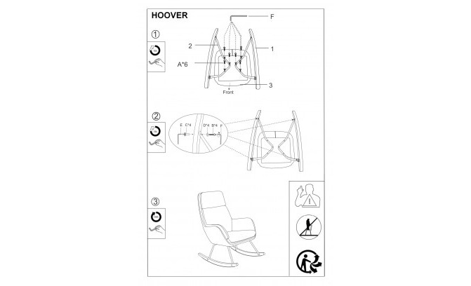 Šūpuļkrēsls Hoover Velvet SZARY