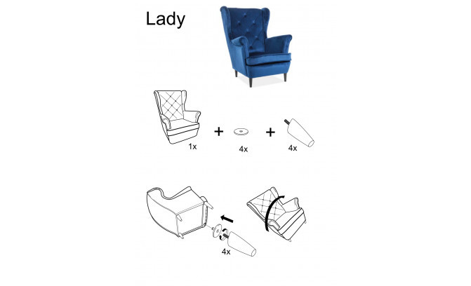 Krēsls Lady Velvet ANTIQUE PINK